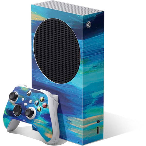 Ocean Blue Brush Stroke by Etta Vee Xbox Series S Skins
